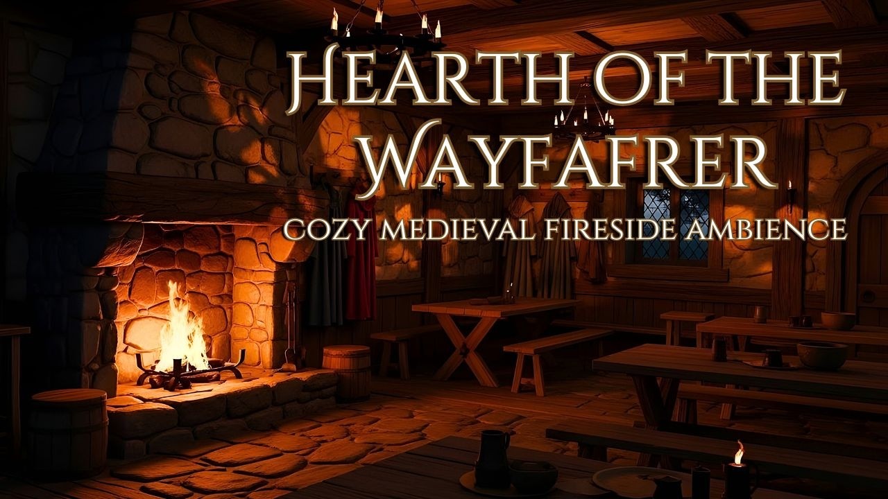 Hearth of the Wayfarer🔥Cozy Medieval Ambience & Firelight Music for Rest, Study & Sleep