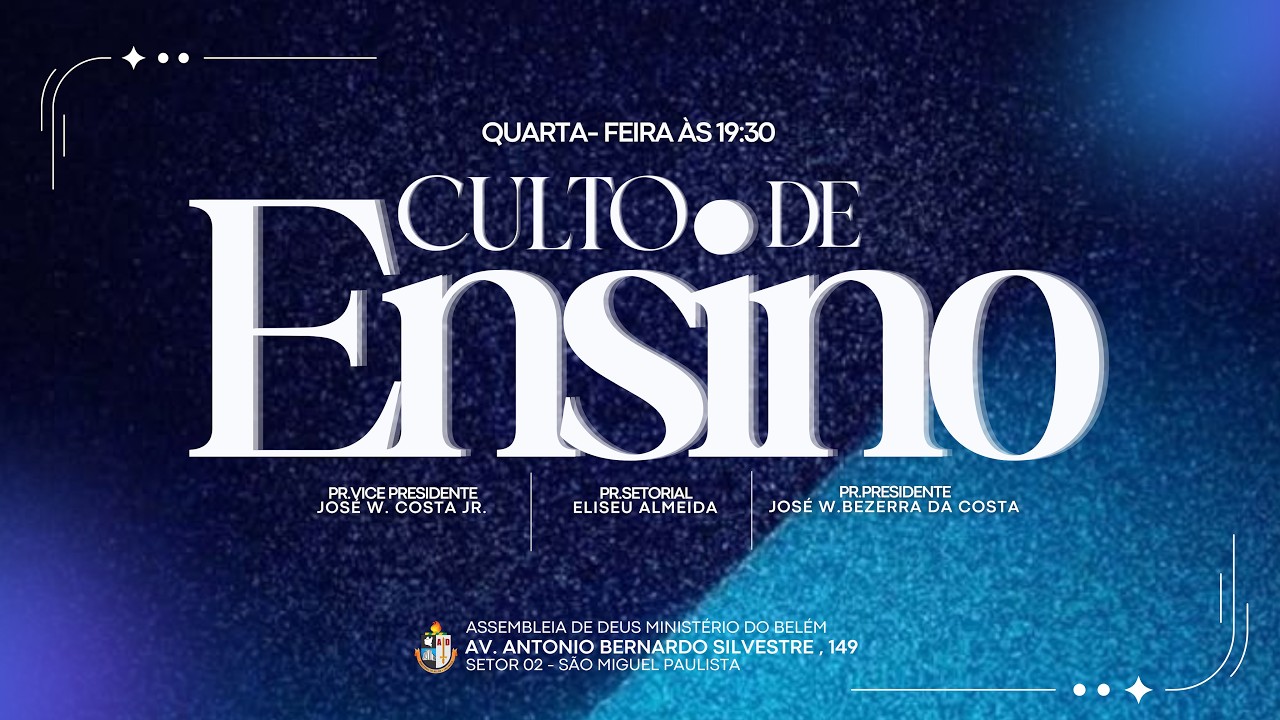 Culto de Ensino  - 15/04/2026 - Dire&ccedil;&atilde;o: Pr Eliseu Almeida