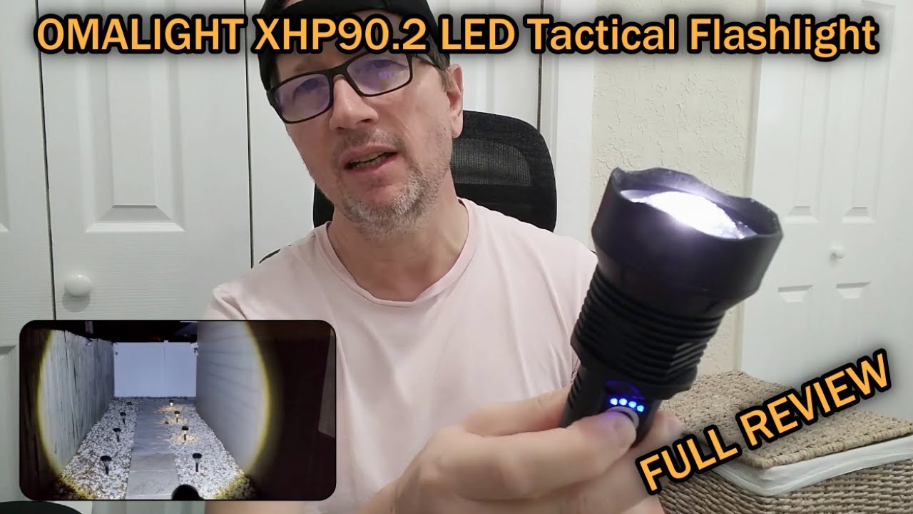 OMALIGHT Rechargeable LED Flashlight With &lrm;&lrm;XH-P90.2 Super Lamp Beads - 90000LM FULL REVIEW