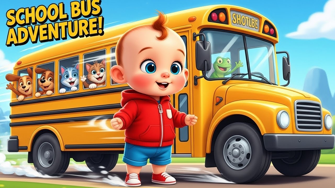 Wheels On The Bus  Song by Nabro Tunes 🚴🚌🚜 | Bike, Bus & Tractor Fun