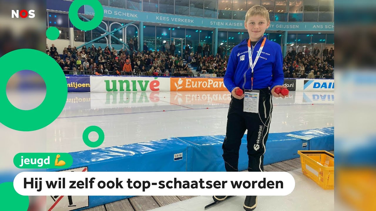 Jurjen is blokjeslegger op het NK schaatsen