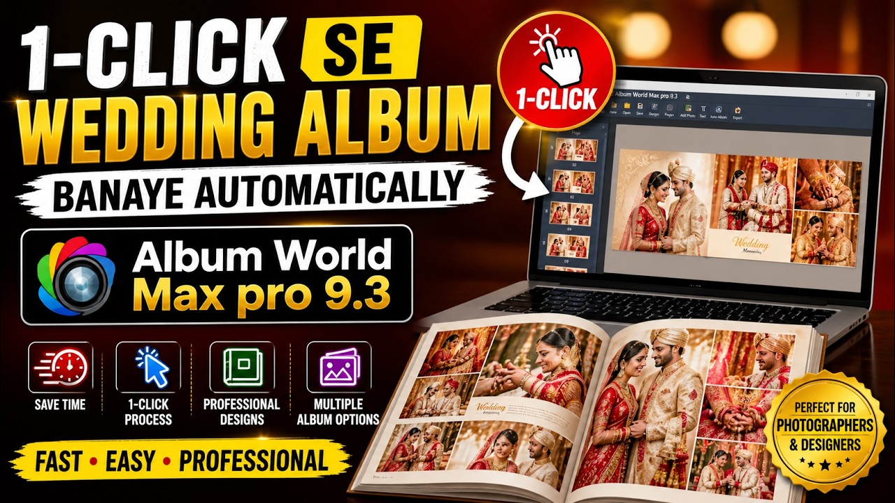 1-Click Wedding Album Design ll Fully Automatic ll Unlimited Design With 1-Click Only
