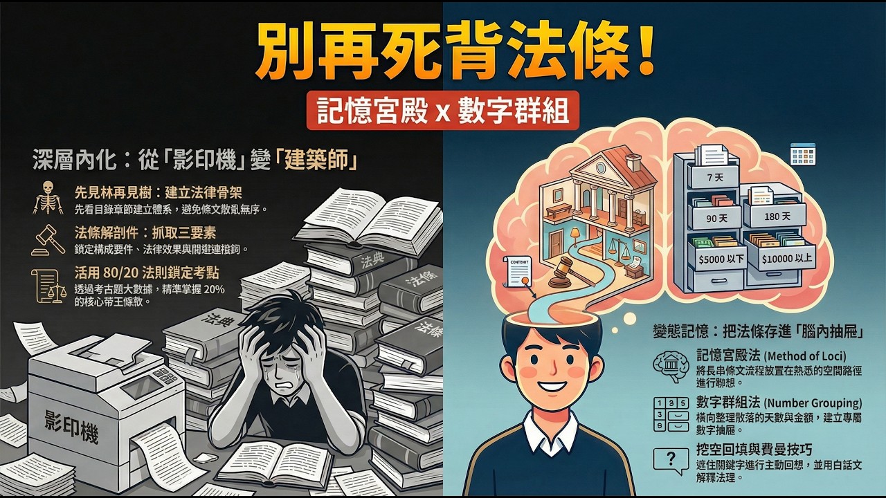 別再死背法條！國考法科高分戰略