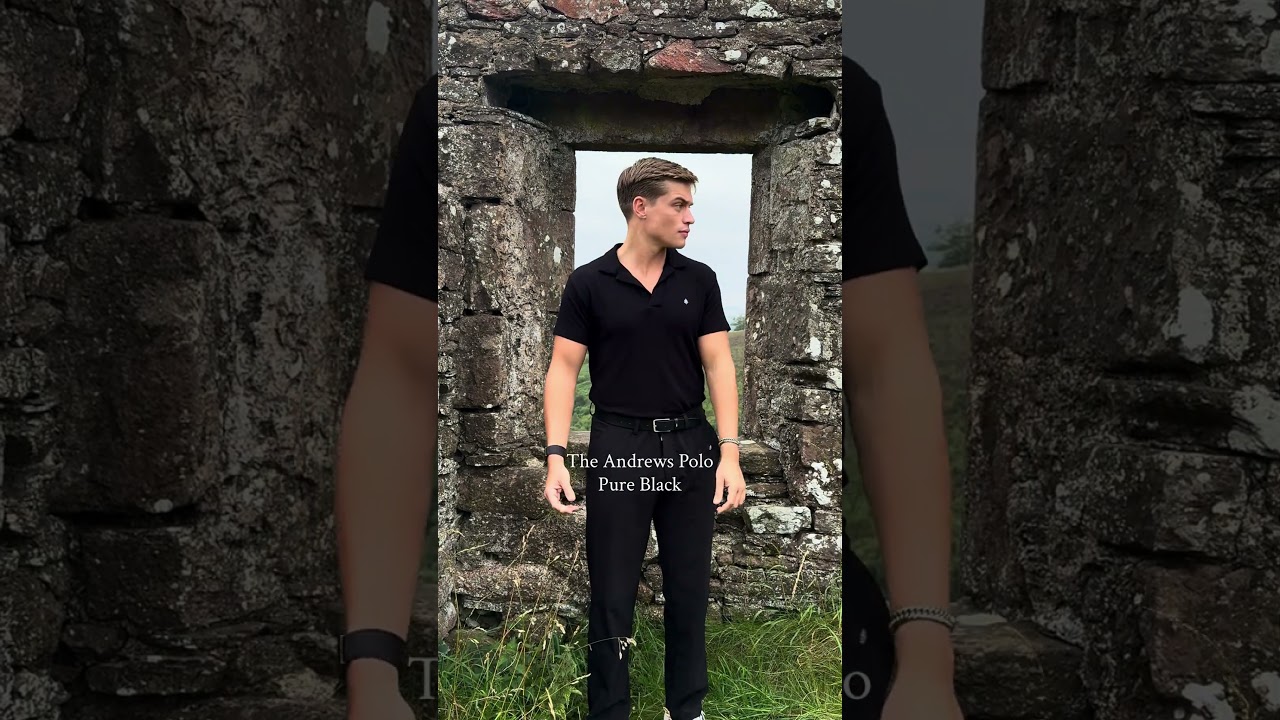 The Andrews Polo in Pure Black. #golfpolo  #golffashion #golfoutfit #luxurybrand #golfbrand #golf