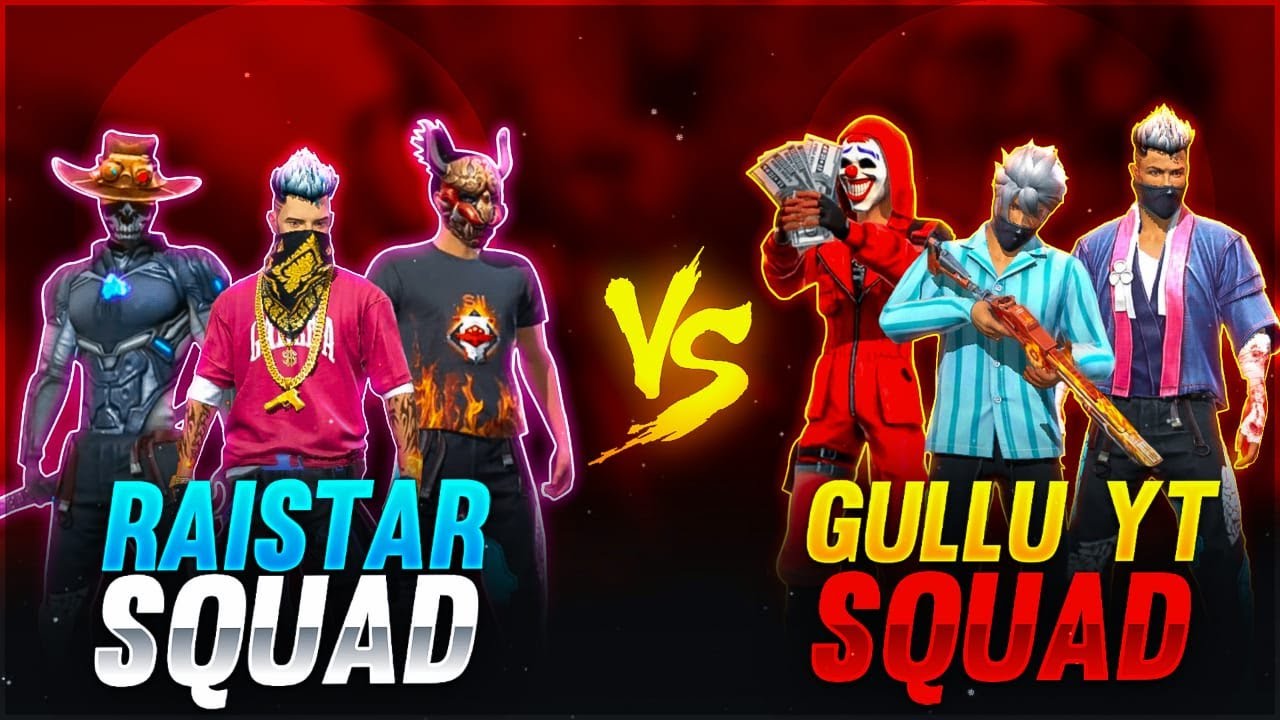 Raistar Squad VS Gullu Yt  Squad Over Power Gameplay || Garena Free Fire || GyanGaming Guild😭