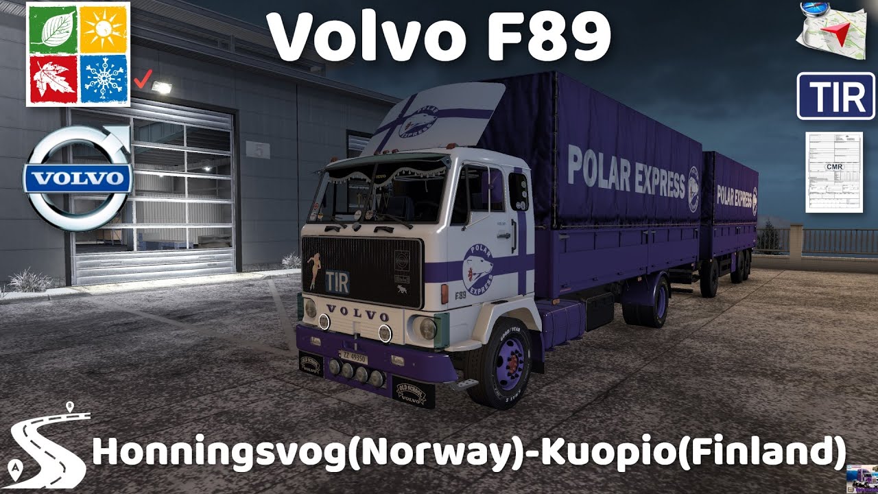 ETS 2 1.36●Volvo F89●Хоннингсвог(Норвегия)-Куопио(Финляндия)