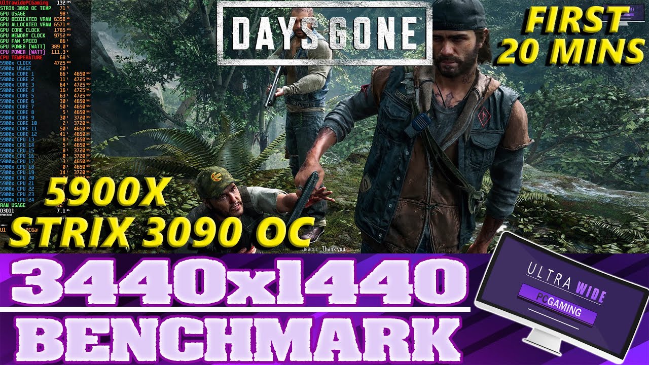 Days Gone | PC | Benchmark | Strix 3090 OC | 5900x | Ultrawide 3440x1440 | FIRST 20Mins!
