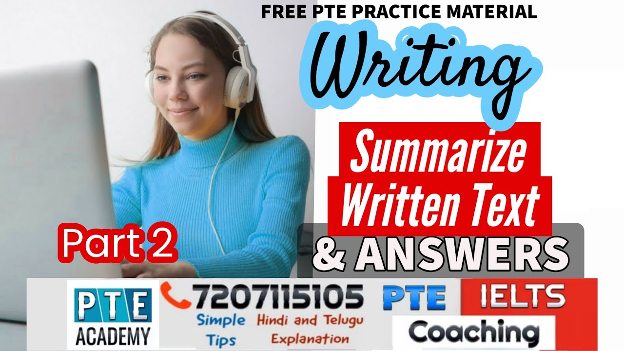 PTE Summarize Written Text Practice With Answers and Timers Part 2 PTE Academy
