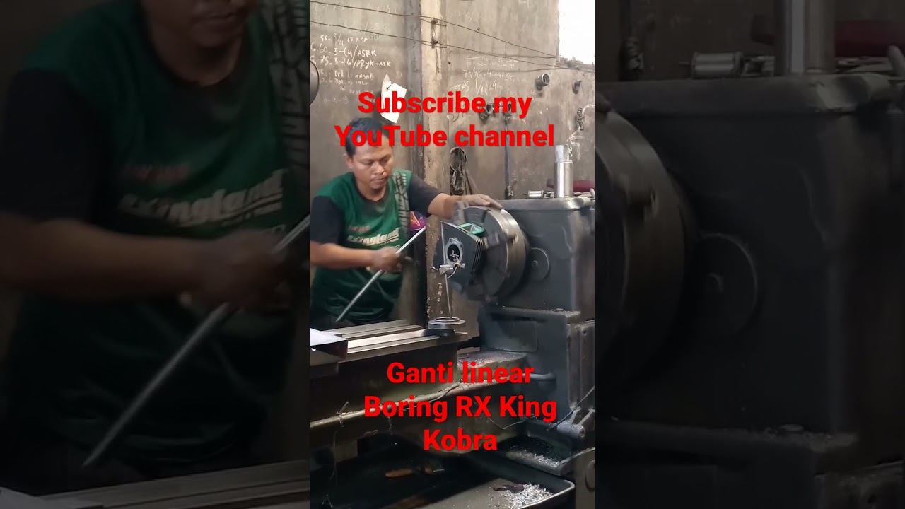 operator bubut otodidak sedang mengganti linear Boring Blok RX King Kobra#shorts