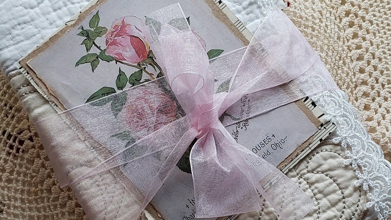 Rose Themed Shabby Chic Junk Journal Flip Through #junkjournal  #shabbychic