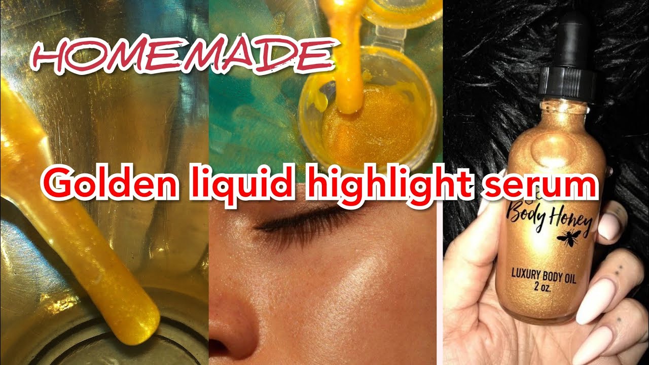 How to make Homemade liquid highlighter to get golden glow on body / face