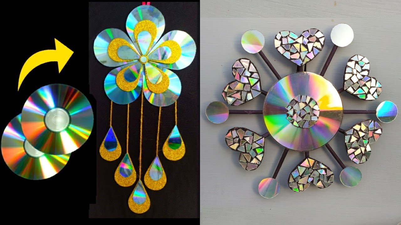 DIY Hanging Wall Decor Idea For Old CD || How To CD For Use || Waste CD Material || Art Ideas