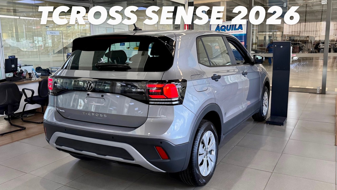 Avaliação VW T-Cross Sense 2026 - Versão de ENTRADA do T-Cross em detalhes +  VALORES PCD!!