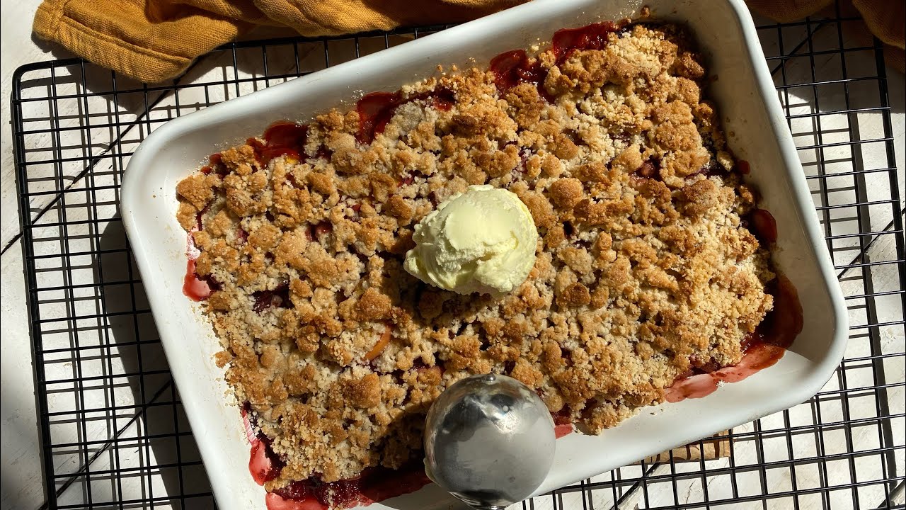 Şeftali ve Erikli Glutensiz Crumble (Kırıntı Turta)🥧  #glutensiz #crumble  #turta #glutenfree