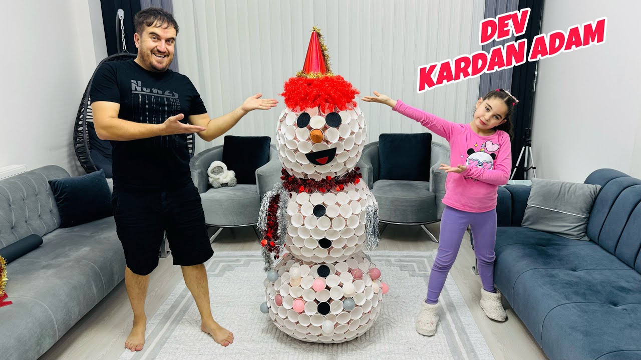 KIŞ GELDİ DEV KARDAN ADAM YAPTIK !! HADİ SÜSLEYELİM !!