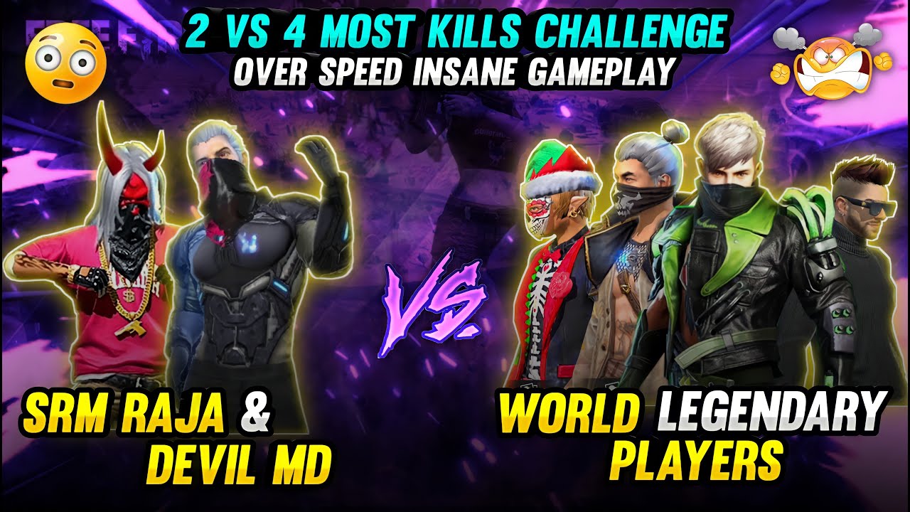Devil Md , SRM Gaming VS Pro Players || 2 Vs 4 Over Speed Gameplay || Most Kills Challenge || SRM