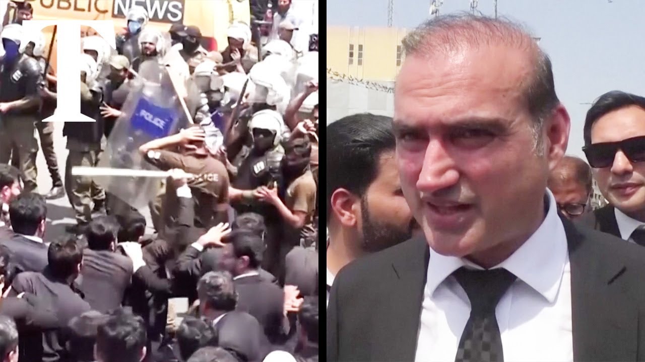 Hundreds of lawyers clash with police at protest in Pakistan