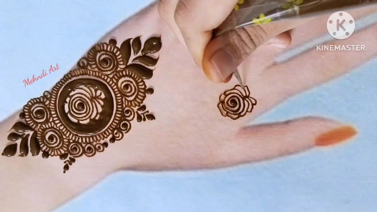 Cone designs simple flowers | Simple and beautiful cone designs | Aesthetic mehndi design