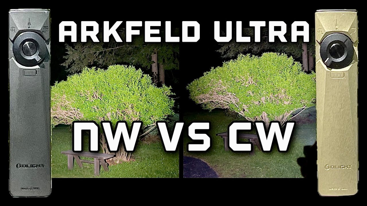 Olight Arkfeld ultra comparison NW vs CW beam shots review