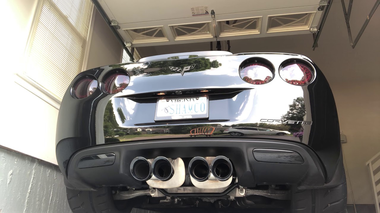 C6 Corvette Z06 Corsa Xtreme Axle Back Black Tips Start Up + Revs