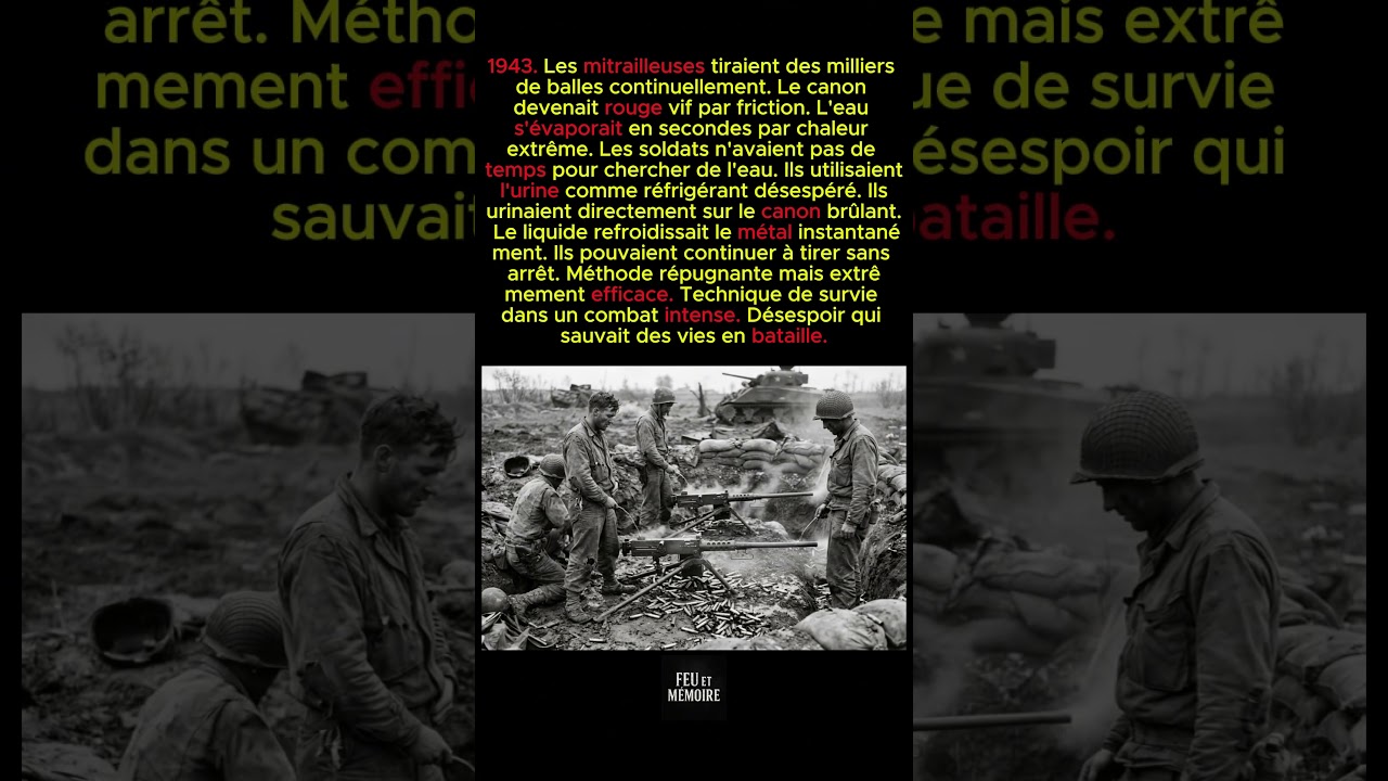 Les mitrailleuses surchauffaient tant que les soldats urinaient dessus pour les refroidir