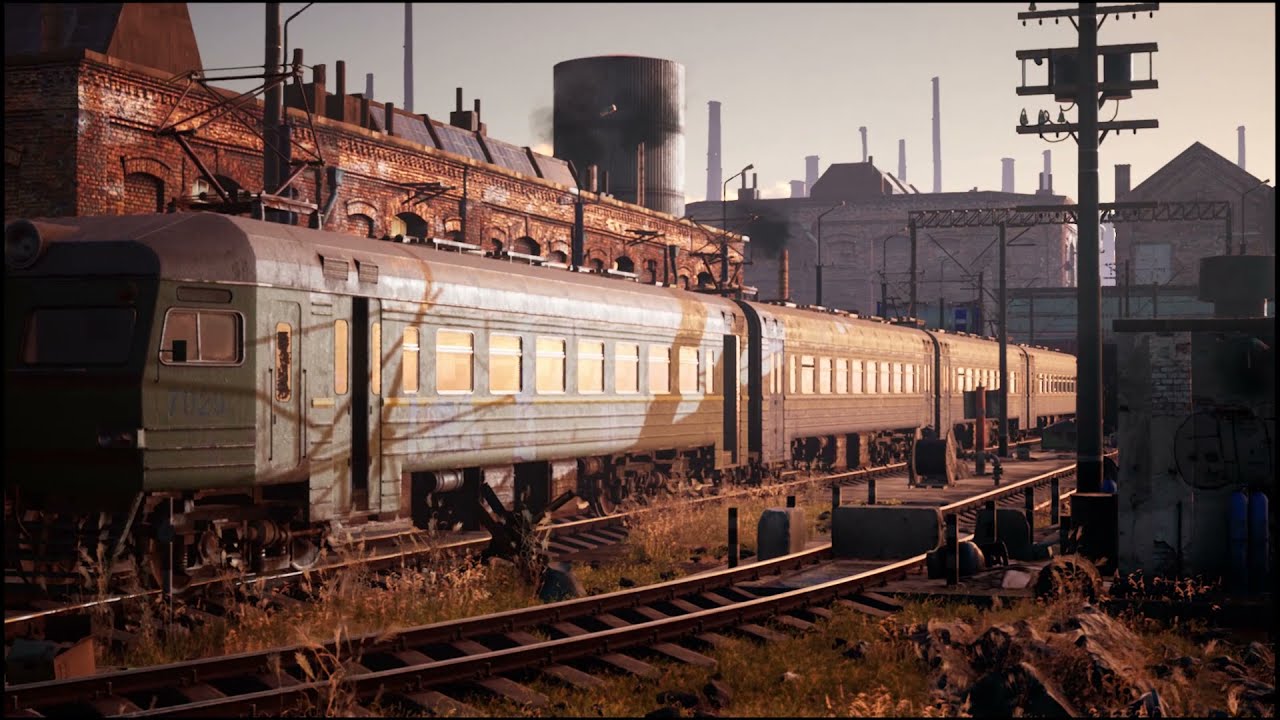 Abandoned train-yard: Unreal Engine 4 - Environment Design - Open world Free assets - Metro Exodus