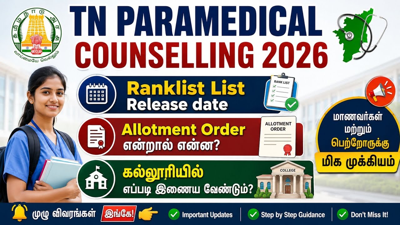 Ranklist Release Date / Allotment Order / College Joining