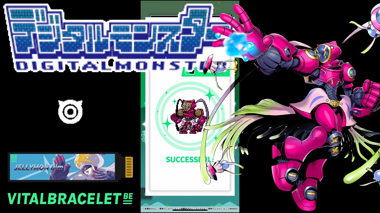 DIGIMON Vital Bracelet BE - AMPHIMON || BEMemory Jellymon Dim Log 12