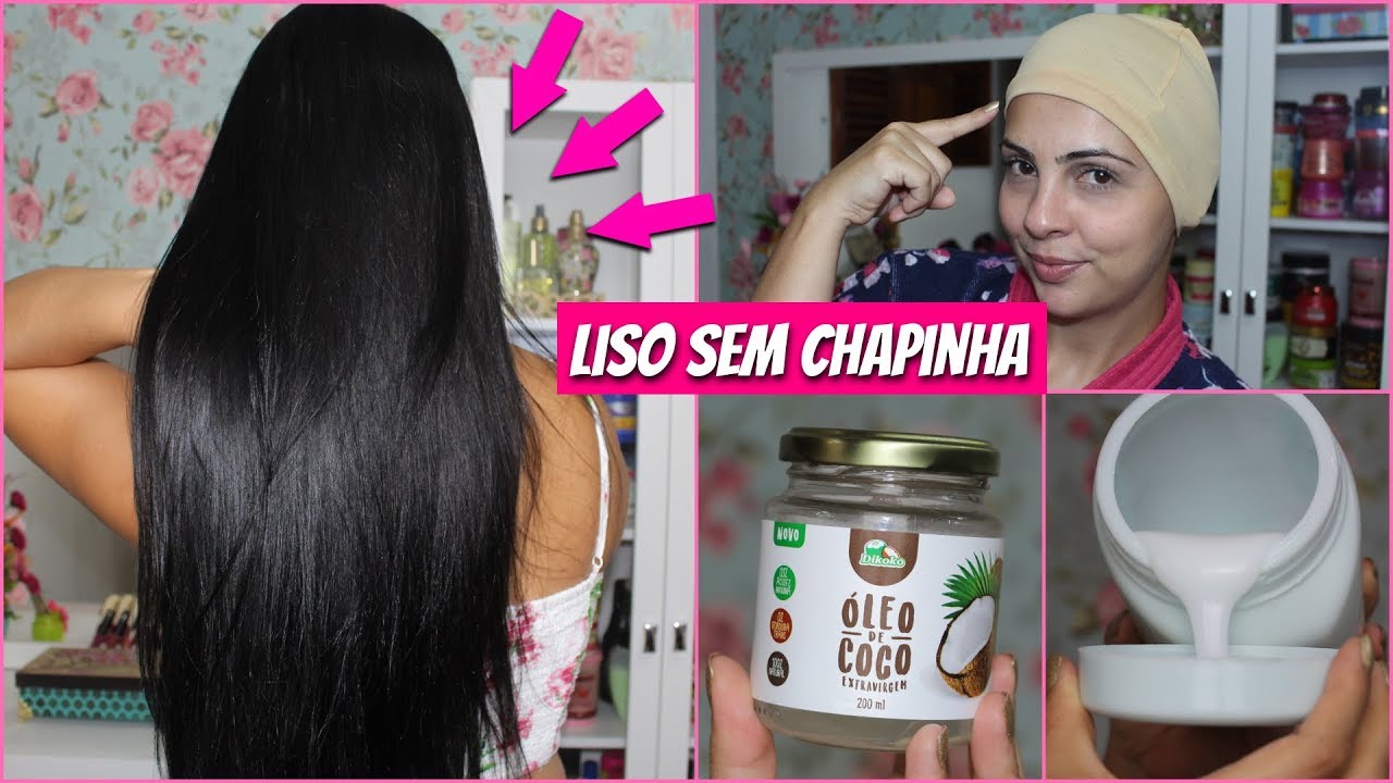 Liso Sem Chapinha e Sem Química! ALISAMENTO NATURAL MARAVILHOSO! Brilho e Sedosidade!