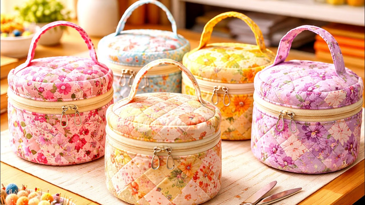 Aesthetic Patchwork Cosmetic Bag | Cozy Handmade Design