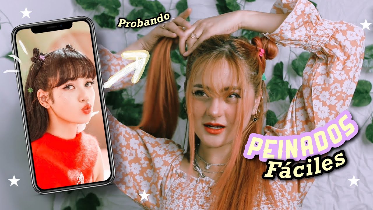 Probando PEINADOS ASIATICOS fáciles y rápidos/ Peinados con flequillo