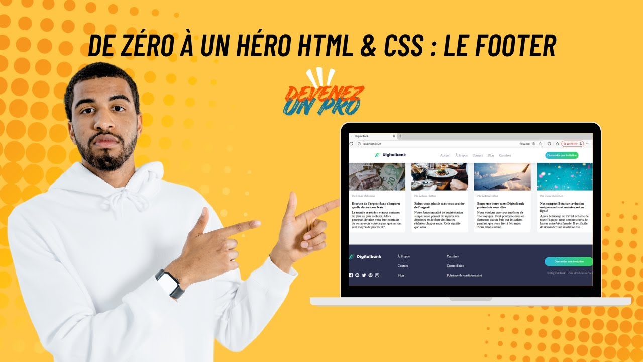 De zéro à pro – Épisode 5 : Crée le footer de ton site web avec HTML & CSS