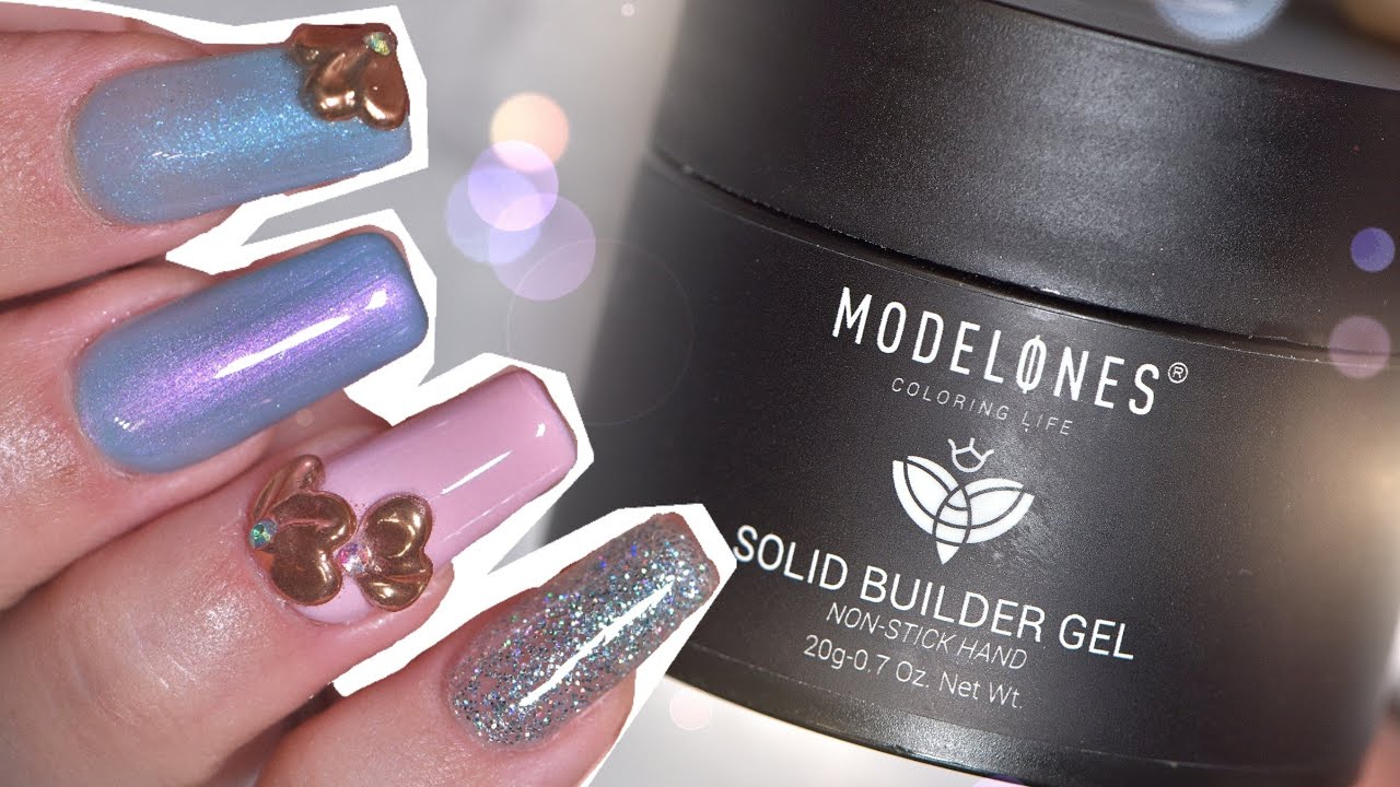 Modelones Solid Builder Gel - Non-Stick Hand | Builder Gel Extensions And Simple 3D Nail Art