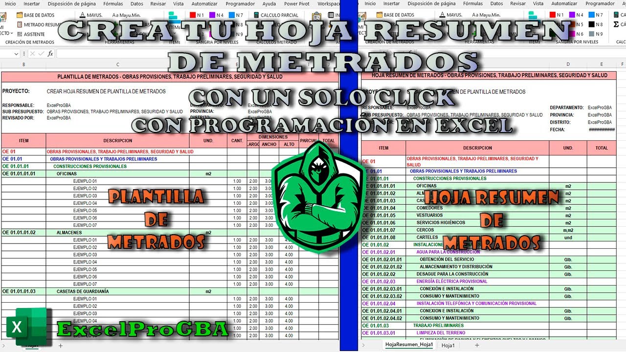 COMO CREAR TU HOJA RESUMEN DE METRADOS CON UN SOLO CLICK - PROGRAMACIÓN EN VBA - Excel Parte 01