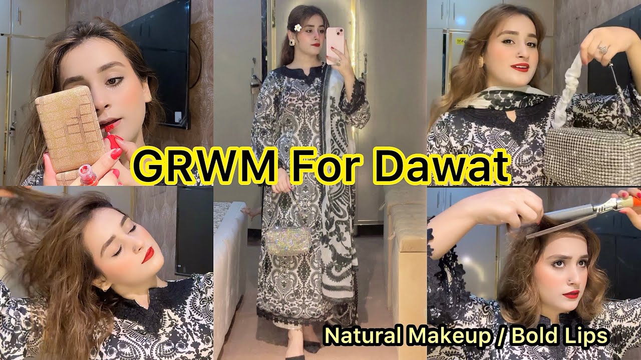 Quick GRWM 🥀 New Outfit 😌 | Bold Lips with Natural Makeup | Anushay Vlogs | Makeup Vlogs | 💕