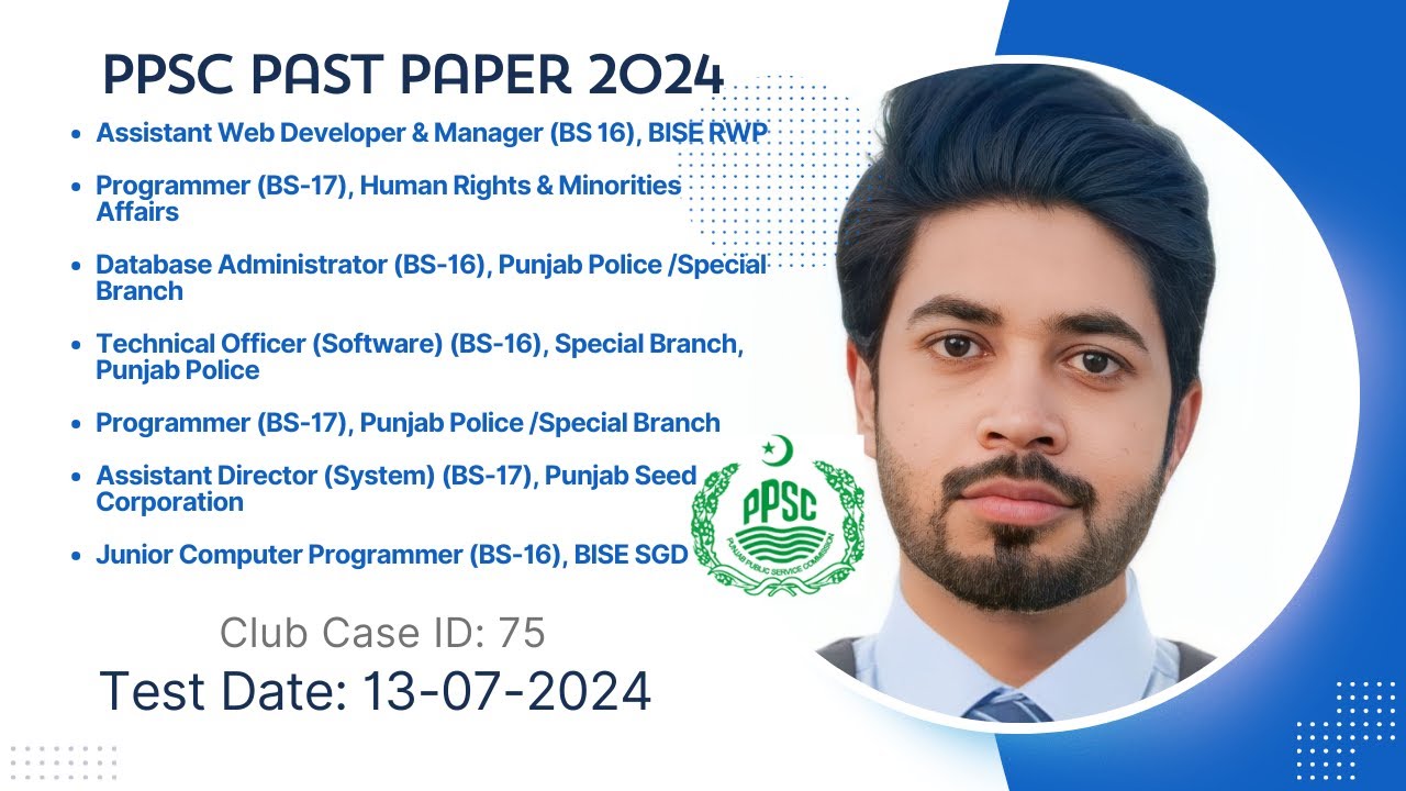 PPSC Past Paper 2024 | Programmer | Assistant Director | Web Developer | Database Adminstrator