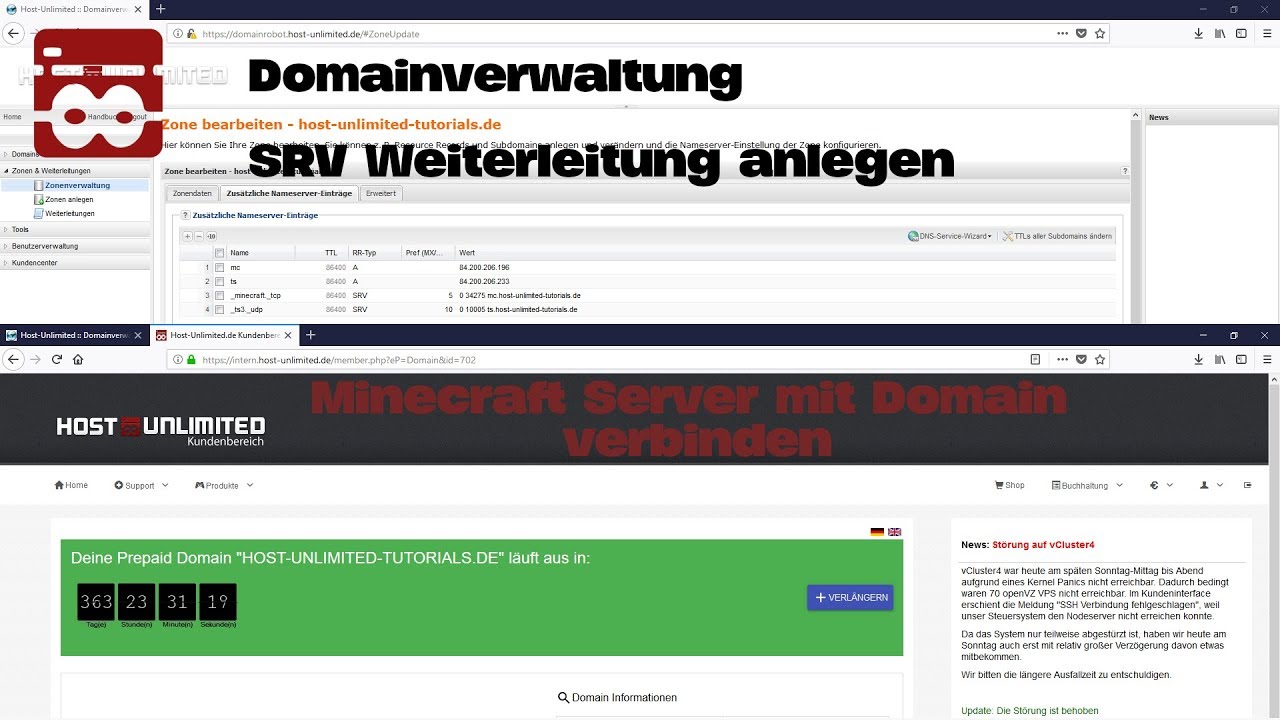 Minecraft und TeamSpeak Server mit Domain verbinden | HOST-UNLIMITED TUTORIAL