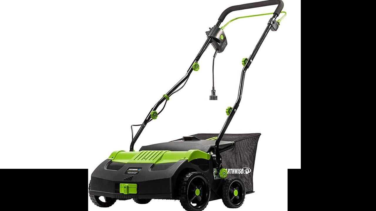 Earthwise DT71613 13-Amp 16-Inch Corded Electric Dethatcher, Green