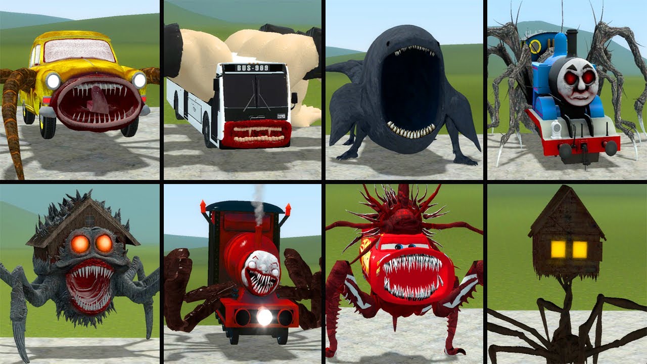 EVERYTHING TURNED INTO MONSTERS: HOUSE HEAD, CAR EATER, BUS EATER, CURSED THOMAS, THE BLOOP IN GMOD!