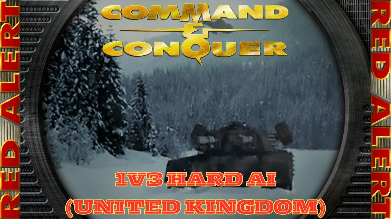 Command And Conquer Red Alert Skirmish 1V3 Hard (Великобритания) RTS Soviet Gameplay PC