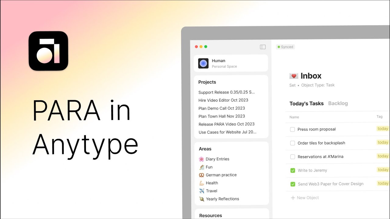 Our Review: Testing the PARA Method in Anytype