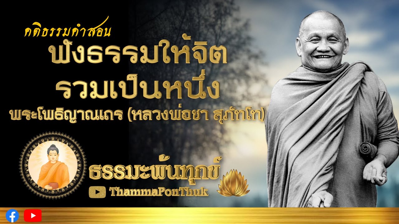 ฟังธรรมให้จิตรวมเป็นหนึ่ง : ฟังธรรมะ หลวงพ่อชา สุภทฺโท วัดหนองป่าพง #ธรรมะ #ฟังธรรมะ