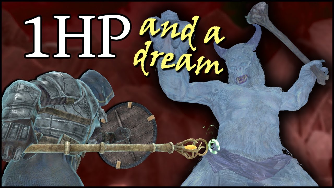 Breaking the Skyrim 1HP challenge with damage reduction