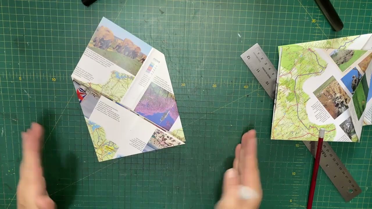 Создание папки с несколькими карманами из разных книжных страниц