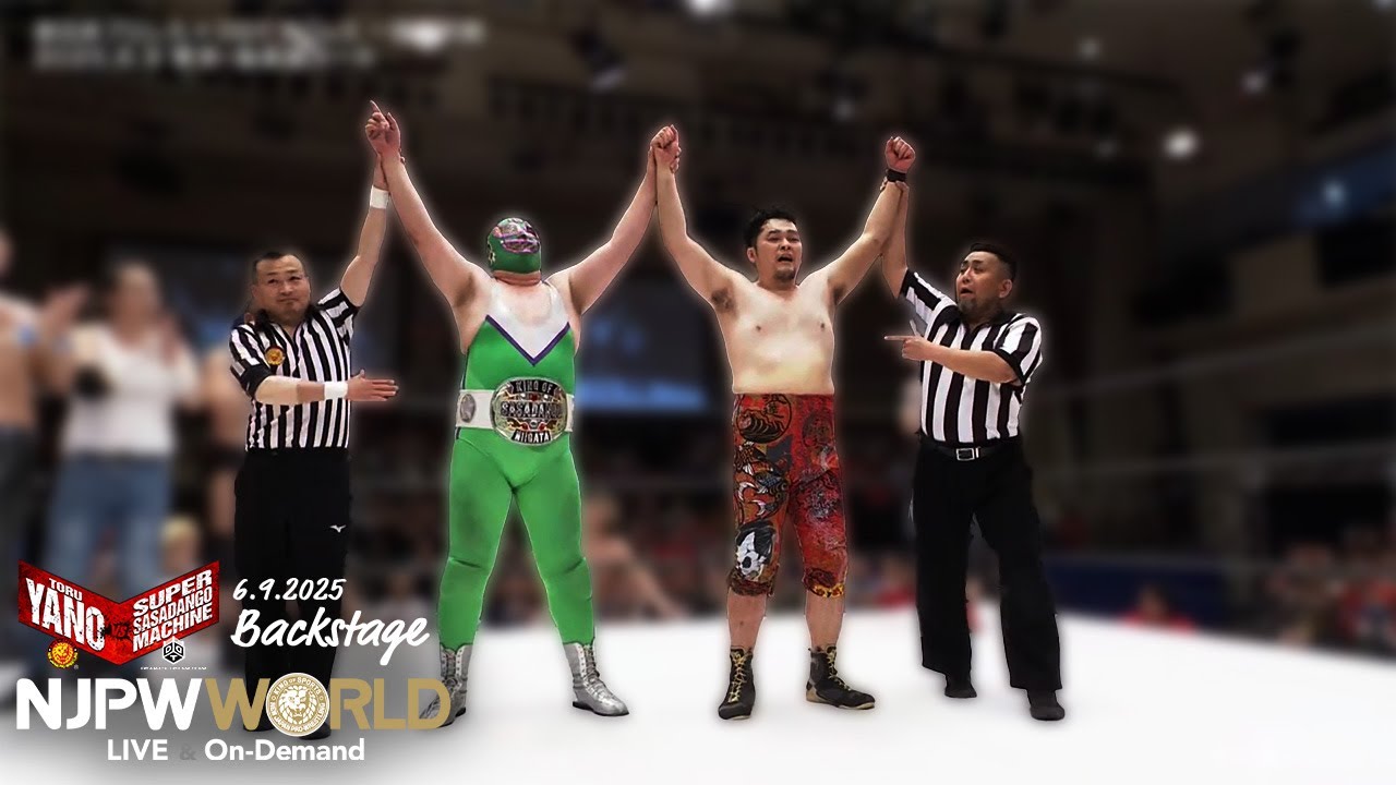 #一面対抗戦  6/9/25 | NJPW vs DDT - Toru Yano vs Super Sasadango Machine Backstage
