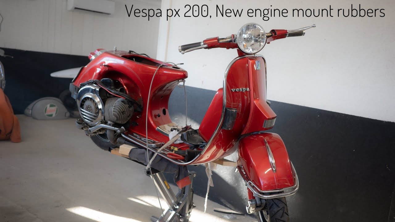 Vespa px 200 changing engine mount rubbers