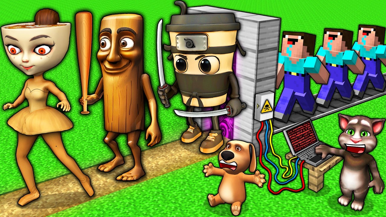 SECRET UPGRADE of BALLERINA CAPPUCCINA and CAPPUCCINO ASSASSINO vs TUNG SAHUR in MINECRAFT animation