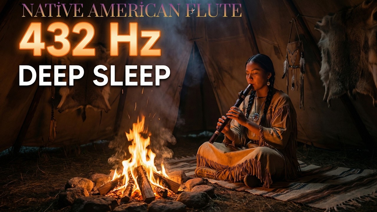 432 Hz Native American Flute | Deep Sleep in a Cozy Teepee (3 Hours)