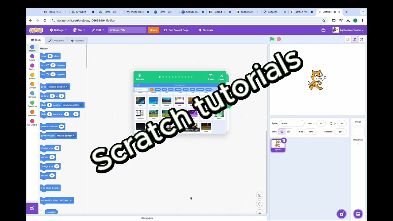 Scratch tutorials for beginners to do an animation