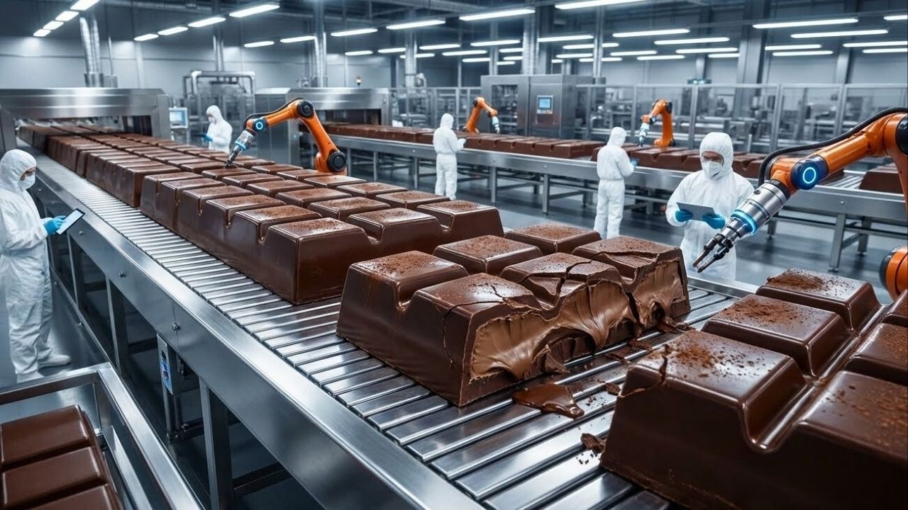 Inside a Modern Chocolate Factory: From Raw Cacao to Finished Chocolate Bars (Full Process)